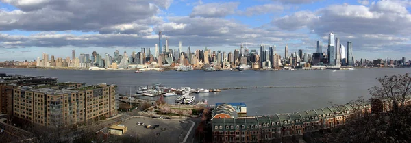Manhattan West Side Nabrzeże Widok Panoramiczny Rzekę Hudson Nowy Jork — Zdjęcie stockowe