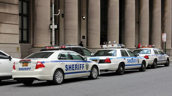 Sheriff Auto Rij Voor Het Municipal Offices Building Joralemon Street — Stockfoto