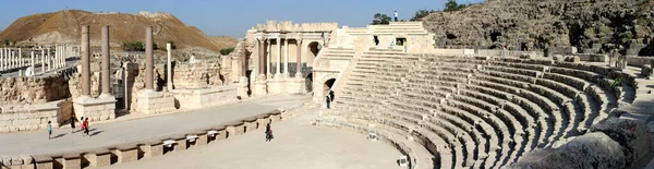 Oud Romeins Theater Van Scythopolis Panoramisch Uitzicht Beit She Israël — Stockfoto