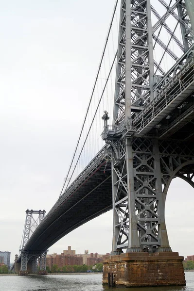 Williamsburg Bridge East River Vista Parque Domino Brooklyn Eua Maio — Fotografia de Stock