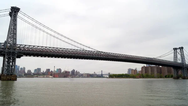 Williamsburg Bridge East River Gezien Vanaf Het Domino Park Brooklyn — Stockfoto