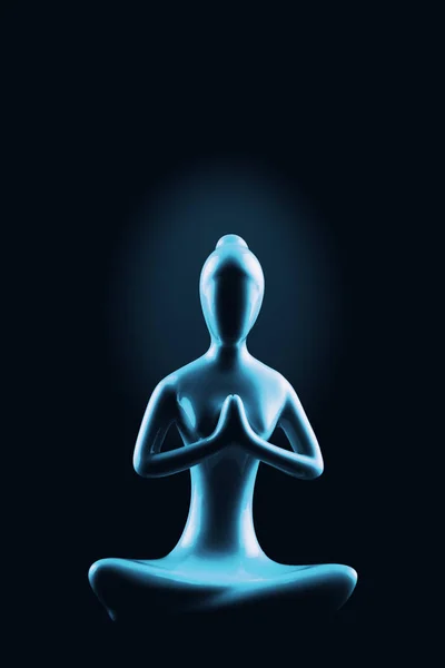 Yoga und Meditation isoliert auf dunklem Hintergrund — Stockfoto