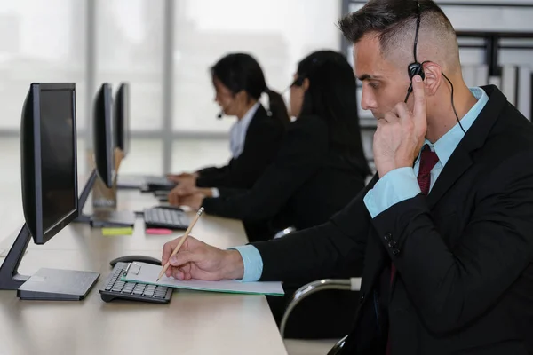 call center and help desk support agent in operation at online customer service center