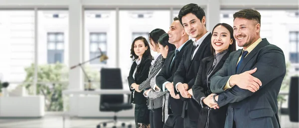 Business Background Diverse Businessesspeople Asian Caucasian Businessesspeople Standing Line Row — Photo