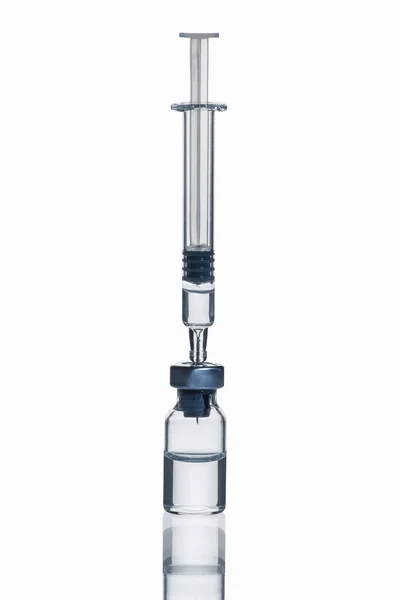 Syringe Bottle Drug Isolated White Background Clipping Path — Stock Photo, Image