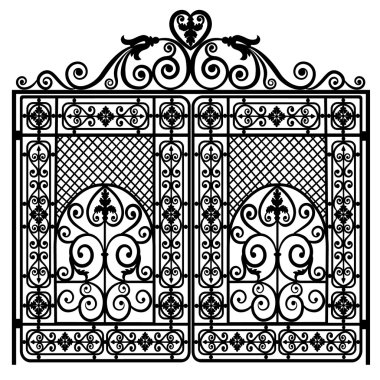 Forged iron gate clipart