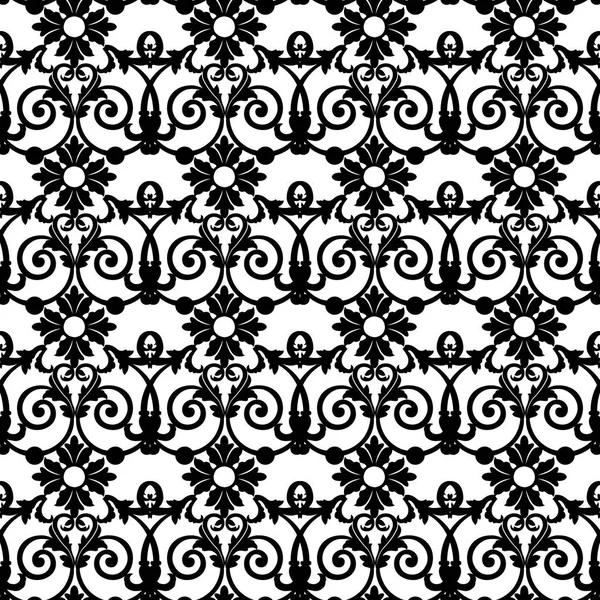 Чёрный цветочный узор — стоковый вектор