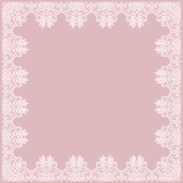 Pink lace frame — Stock Vector