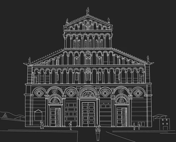 Croquis de la cathédrale de Pise — Image vectorielle