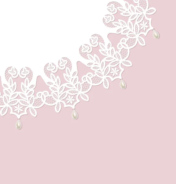Lace with pearls — Stock Vector