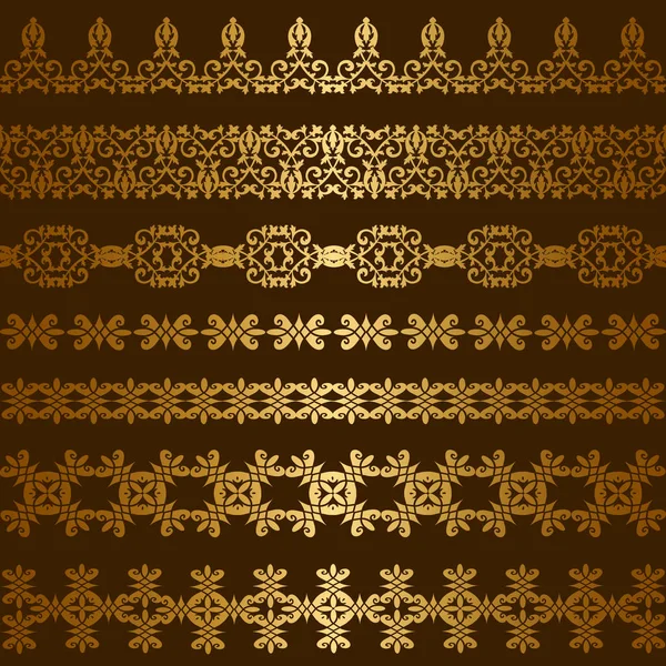 Set of gold borders — Stock Vector