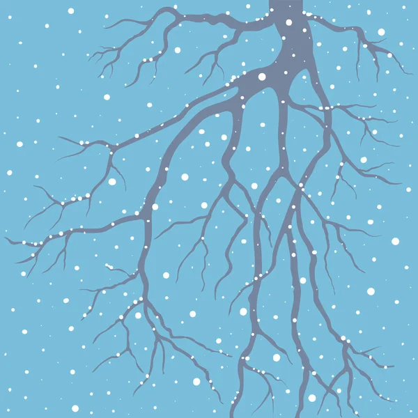 Winter Hintergrund mit einem Zweig — Stockvektor