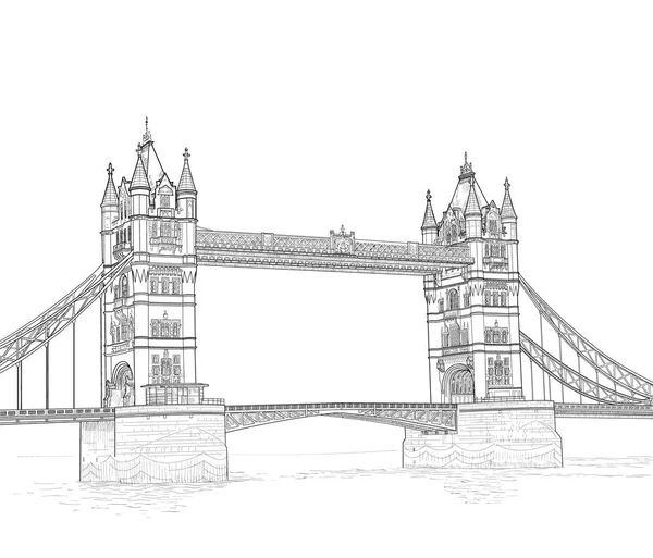 Эскиз Тауэрского моста — стоковый вектор