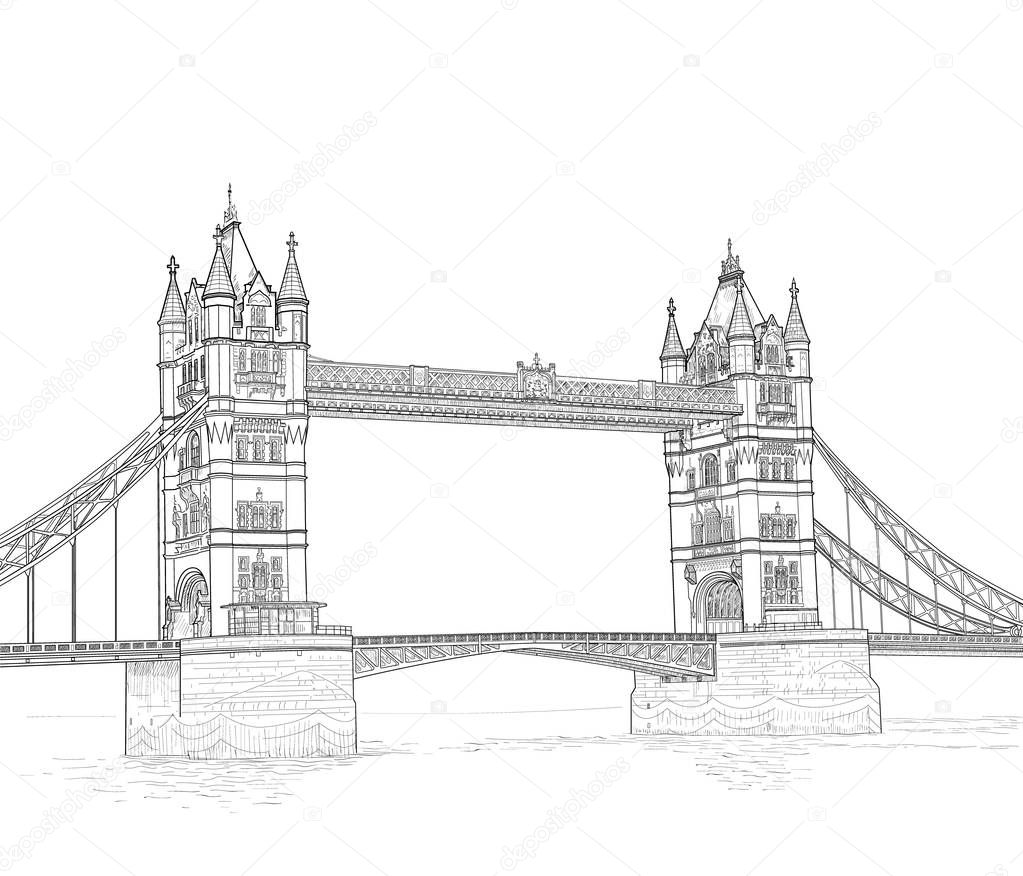 sketch of the Tower Bridge