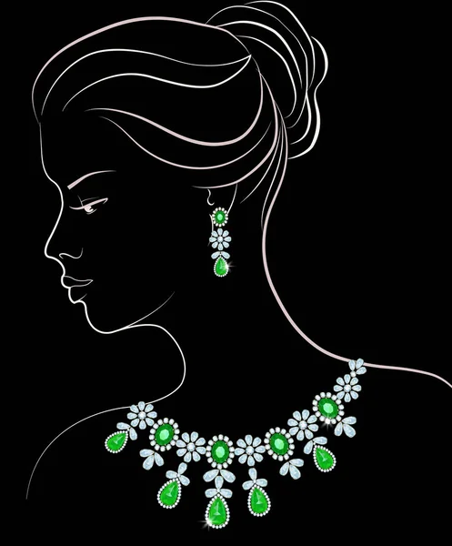 Γυναίκα με κοσμήματα — Διανυσματικό Αρχείο