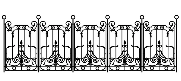 Black forged fence — Stock Vector