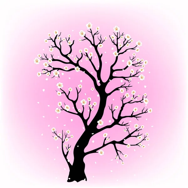 Arbre Sakura en fleurs — Image vectorielle