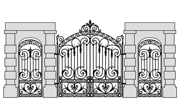 Gates and door — Stock Illustration Gates and door Stock Vector