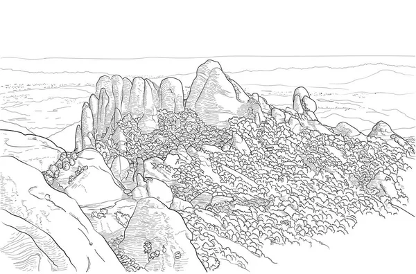 Gambar Gunung Montserrat - Stok Vektor