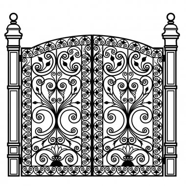 Forged iron gate clipart