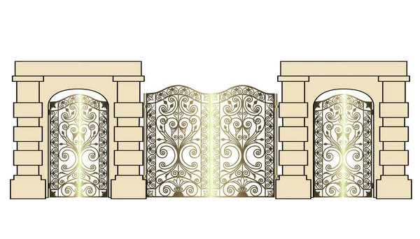Ворота и калитки — стоковый вектор