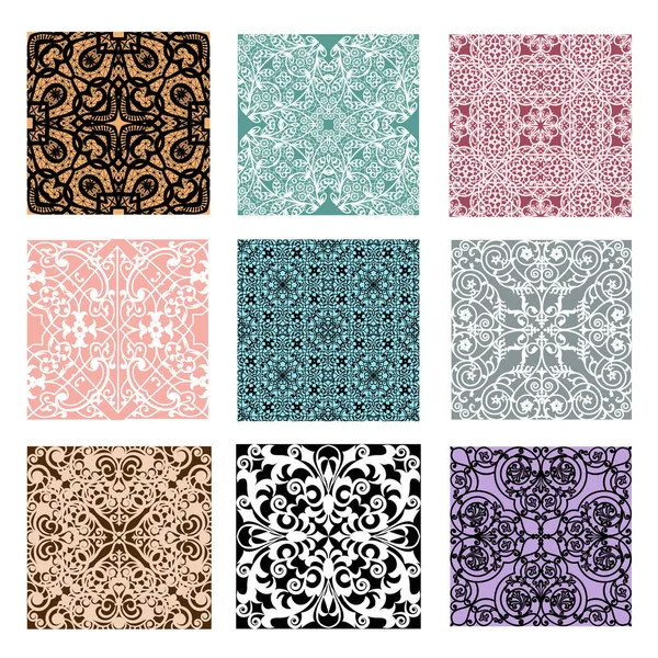 Collection of lace patterns — Stock Vector