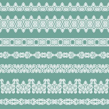 Yeşil bir arka plan üzerinde izole beyaz kenarlık kümesi