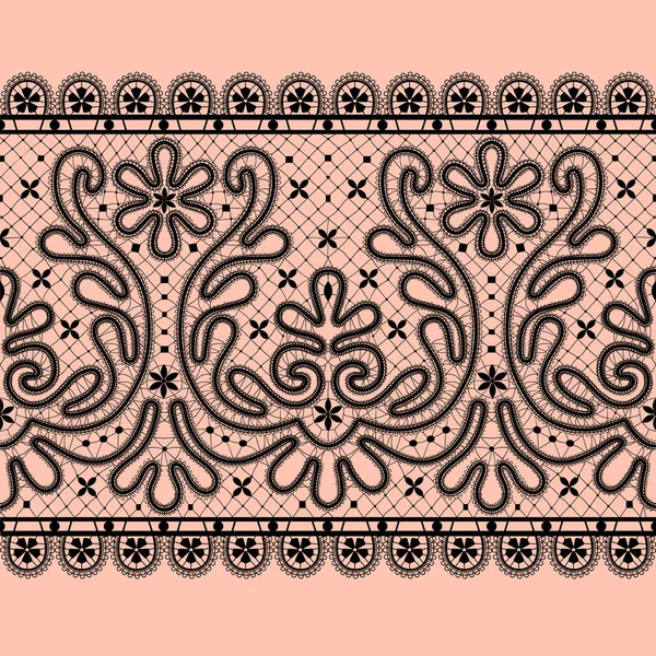Черный Кружева Границы Розовом Фоне — стоковое фото