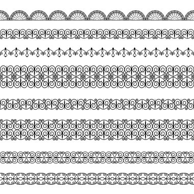 Beyaz arka plan üzerinde zarif siyah kenarlık kümesi
