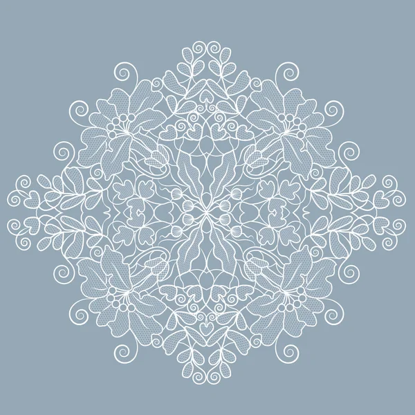 White Lace Floral Pattern Gray Background — Stock Photo, Image