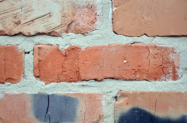 オレンジ色のレンガの壁のテクスチャの背景 — ストック写真