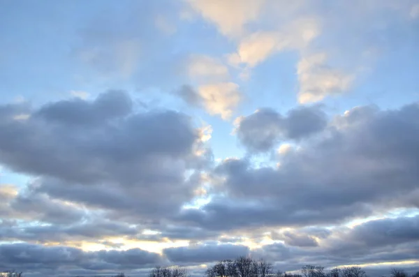 Mooie Wolken Aan Hemel Winter — Stockfoto