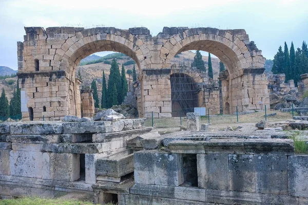 Romerska Gladiatorgravar Finns Antika Stadsruiner Hierapolis Pamukkale Denizli Turkiet — Stockfoto