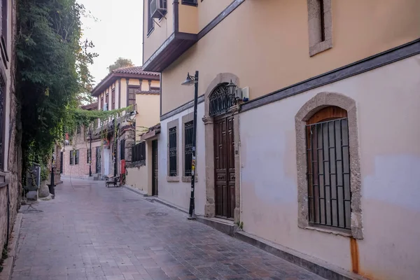 Houses Historical Distirict Antalya Kaleici Turkey Inglés Antiguas Calles Del — Foto de Stock