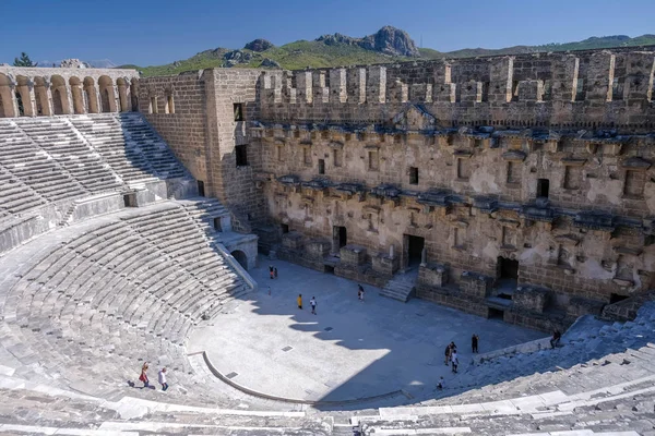 Cidade Antiga Aspendos Teatro Antigo Aspendos Antalya Turquia — Fotografia de Stock