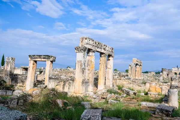 Tumbas Romanas Gladiador Encontradas Ruinas Antiguas Ciudad Hierápolis Pamukkale Denizli — Foto de Stock