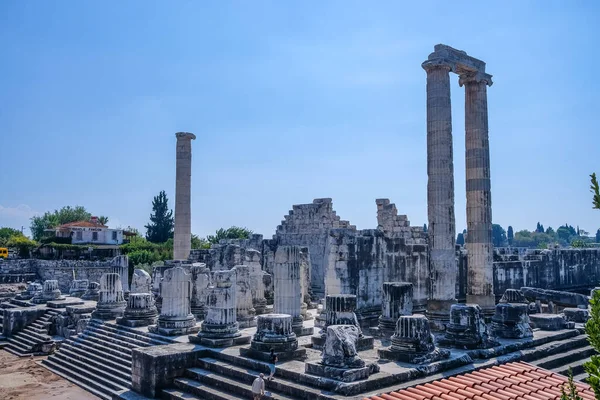 Άποψη Του Ναού Του Απόλλωνα Στην Αρχαία Πόλη Των Διδύμων — Φωτογραφία Αρχείου