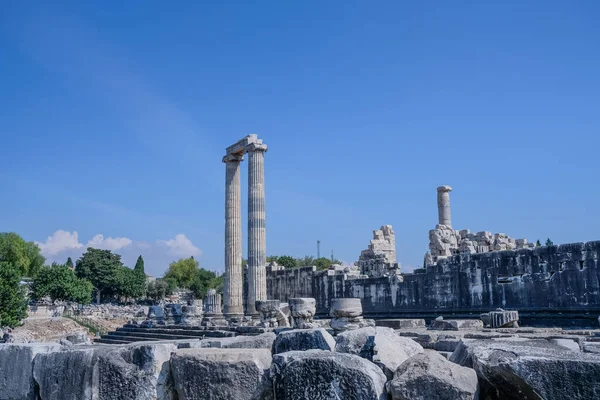 Άποψη Του Ναού Του Απόλλωνα Στην Αρχαία Πόλη Των Διδύμων — Φωτογραφία Αρχείου
