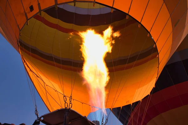 Ballon Air Chaud Préparant Pour Vol Avec Chaleur Gaz Propane — Photo