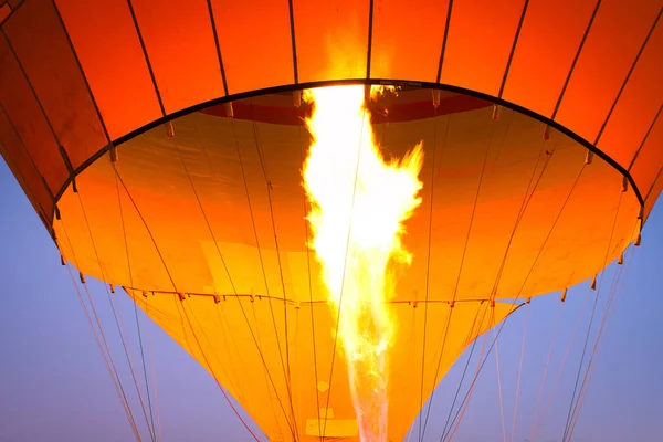 Ballon Air Chaud Préparant Pour Vol Avec Chaleur Gaz Propane — Photo