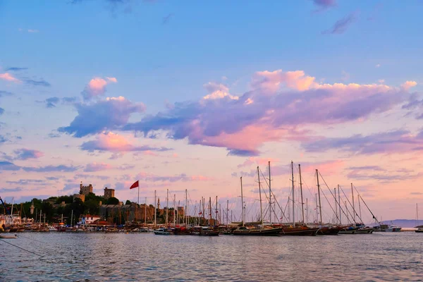 Bodrum Town Bodrum Yacht Harbor Bodrum Castle — Fotografia de Stock