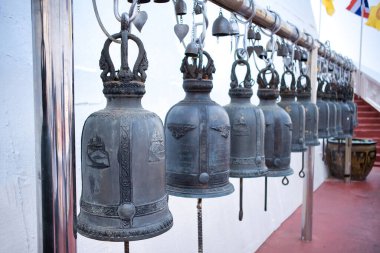 Wat Saket, Altın Dağ Tapınağı, Bangkok, Tayland Seyahat Tarihi.