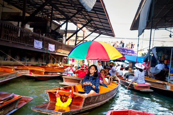 Damnoen Saduak Mercado Flotante Antigua Forma Vida Cultura Pasado Que — Foto de Stock
