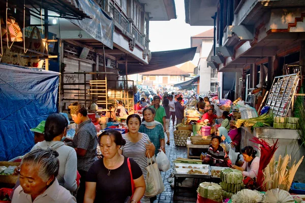Mercado Matutino Ubud Isla Bali Indonesia Mercado Mañana Que Abre — Foto de Stock
