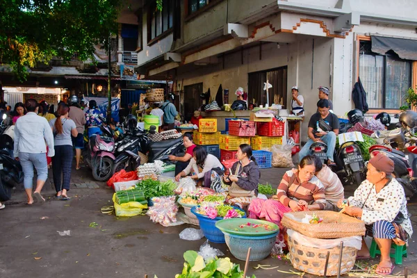Mercado Matutino Ubud Isla Bali Indonesia Mercado Mañana Que Abre — Foto de Stock