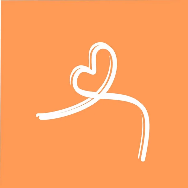 Élégante Icône Amour Sur Fond Orange — Image vectorielle