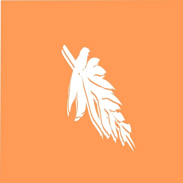 Elegantní Ikona Listu Oranžovém Pozadí — Stockový vektor