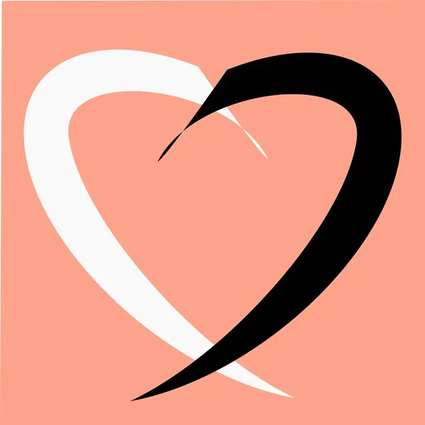 Logo Amour Unique Utiliser Couleurs Différentes — Image vectorielle