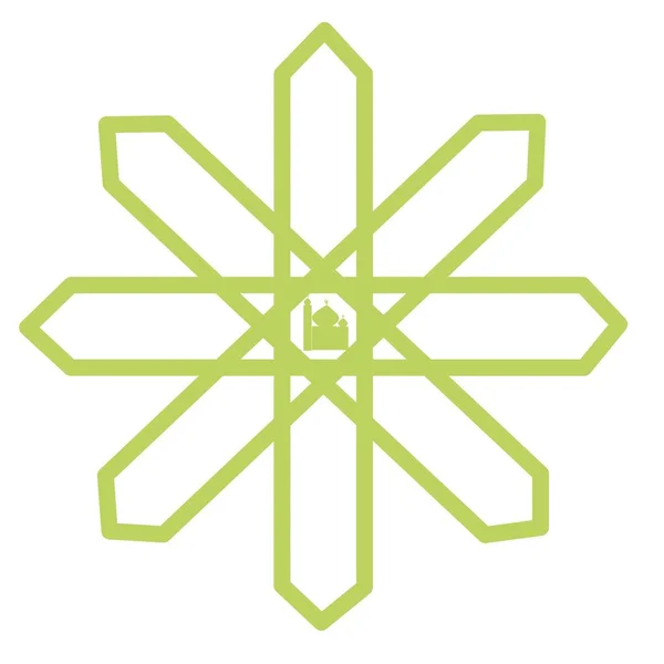 Elegantní Zelené Islámské Logo Mešitou — Stockový vektor