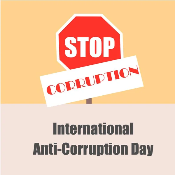 Journée Internationale Lutte Contre Corruption Affiche Bannière Icône Corruption Logo — Image vectorielle